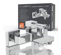 EISL NI023THI Square Bath Mixer Tap, Angled Single Lever Bath Filler Mixer Tap with Diverter Tap for Bath Calvino_Chrome 4cm