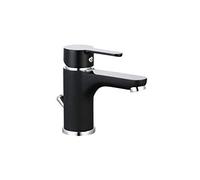 EISL NI075DINBCR DIZIANI Single Lever Basin Mixer Tap with Drain Fitting, Matte Black/Chrome