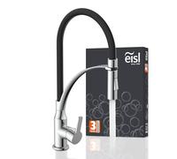 EISL NI183CARCRB CARNEO Kitchen Tap with Pull-Out Shower, Flexible Kitchen Tap, Swivel Kitchen Tap, Sink Tap, Chrome Black