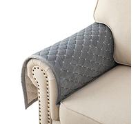 Eismodra Couch Cover,Sofa Cover,Armrest Covers,Backrest Covers,Anti-Slip Armchair Slipcovers for Dogs Cats Pet Loveseat Recliner Leather L Shaped,Light Gray 28 x 28 Inches (Only 1 Piece)
