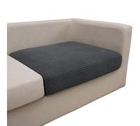 Eismodra Couch Cushion Covers Magic Stretch Sofa Slipcover for 3 Cushion Couch Dogs Pet L Shape 2 Seat Replacement Furniture Protector,Dark Gray Length 25-37 inches(Only 1 Piece)