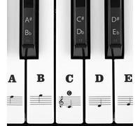 Eison Piano Stickers for Keys, Eison Full Set Piano Keyboard Stickers for 88/61/54/49/37 Keys Removable with Numbers, Leaves No Residue, Color Black,Great Children's Gift
