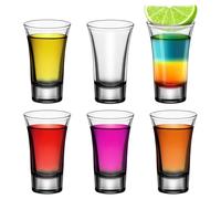 eispap 2 Oz Shot Glass Set with Heavy Base,60ML Tequila Shot Glasses Clear Shot Glass Small Glass Cup Perfect for Wine Tasting, Tequila, Shooter, Cocktail Pourer (6-clear)