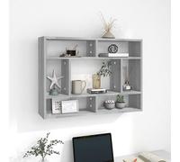 eissa rectangular wooden wall shelf in grey sonoma oak