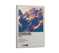 Either Or - Elliot Smith Poster Wall Art Aesthetic Cover Poster Design Painting for Living Room Bed Room 12x18inch(30x45cm) Frame-style