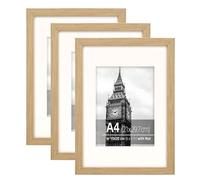 Eitida A4 21x29.7cm Picture Frame Set, Natural Oak, 3 Pack
