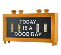 Eitida Wooden Vintage Perpetual Desktop Calendar Easel Personalized Shutterfly Standing Funny Antique Dilbert Decorative Home Decor, White Knob,Week Day Month Date Office_Tan Black