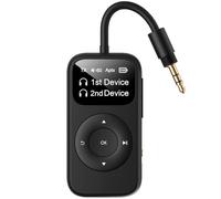 EITIPOK SoundSync Pro Bluetooth Transmitter & Receiver for Airplane, Easy Setup Bluetooth Audio Transceiver for 2 BT Devices, Volume Control, RCA for TV