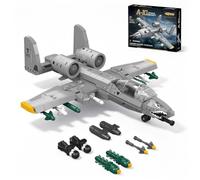 EITOLNR A-10 Thunderbolt II Warthog Attack Aircraft Building Set 677pcs | Military Fighter Jet Model Airplane Toy with Interchangeable Ammo Gift for 6 Year Old Boys Girls Adults Birthday Christmas