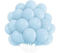 Eitolo Baby Blue Balloons, 50 Pcs Balloon Pack 10 Inch Blue Balloon, Matte Latex Balloons for Pastel Blue Theme Graduation Birthday Party Proposal Wedding Baby Shower Anniversary Decoration
