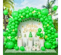 Eitolo Green Balloons 143 pcs Matte Green Balloon Arch Garland Kit 5/10/12/18 Inch Different Size Emerald Green Latex Balloons for Boys Christmas Birthday Jungle Tropical Safari Theme Party Decoration
