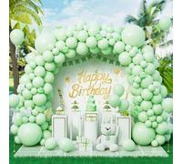 Eitolo Green Balloons 143 pcs Pastel Green Balloon Arch Garland Kit 5/10/12/18 Inch Different Size Light Macaron Mint Green Latex Balloons for Birthday Party Baby Shower Wedding Anniversary Decoration