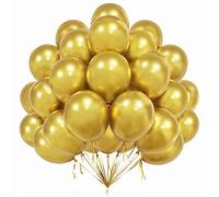 Eitolo Metallic Gold Balloons, 50 PCS Shiny Chrome 12Inch Helium Balloons, Thicken Latex for Baby Bridal Shower Birthday Party Wedding Engagement Festival Fiesta Decoration