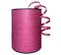 Eitolo Pink Ribbon, 500 Yards Balloon Ribbon String 5mm Glitter Hot Pink Crimped Curling Ribbon Shiny Metallic Ribbon for Gift Presents Wrapping Birthday New Year Christmas Wedding Party Decorations