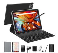EITOMIN Android Tablet 2026 Latest 10 inch Tablet with Keyboard,128GB ROM 16GB RAM TF1TB Expand,Octa-Core,5GWiFi,1080FHD,13MP+8MPCamera,Bluetooth5.0,GPS,Mouse,Case,Black
