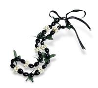 Eitonbu Hawaiian Dark brown Kukui Nut 32" Lei Necklace Graduation Luau Hula (Black upgraded version)