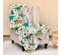 Eitqtbea Cute Christmas Dinosaur Blanket Throw 80"X60", Cozy Lightweight Plush Dino Print Blanket, Gifts for Kids Adults