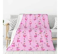 Eitqtbea Cute Kids Chriatmas Flamingo Print Blanket Throw 50"x40", Plush Flannel Lightweight Blankets, Gifts for Kids Women