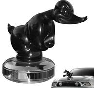 Eivdru Angry Rubber Duck Cooler Figure Cool Duck Ornament Car Emblem Front Car Badge Bonnet Ornament Decoration Styling Accessories (Black)
