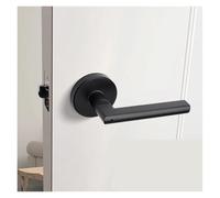 EIVVCIAO 1PCS Stainless Steel Hand Lock Single Tongue Bathroom with red and Green Indicator Light(Matt Black)