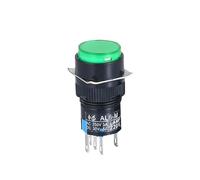 EIVVCIAO LA16 push button switch 16MM round with light self-reset/self-locking starting power supply 220V 24V 1NC/1NO(Self-locking 220V-04)