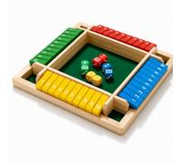 Eivxxky Shut the Box Game, 4-Player Dice Games, 22 cm Wooden Board | Wooden Construction,Player Set, Dice Included, Suitable For Travel And Social Gatherings