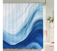 EIWAXU 1 Pc Blue Art Abstract pattern Shower Curtain 160x220cm/Width x Heigh Blue Shower Curtains for Bathroom Polyester Fabric Bath Curtains With Hooks