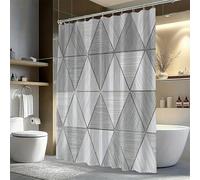 EIWAXU 1pc Gray Triangle Geometric Shower Curtain - Machine Washable Polyester Modern Bathroom Decor with 12 Hooks 80x170cm/31x67in(WxH)