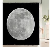 EIWAXU 3D Night Starry Sky Moon Earth Shower Curtain Decor Curtain Space Universe Waterproof Belt Hooks Bath Curtains 270x210cm/106x83in(WxH)