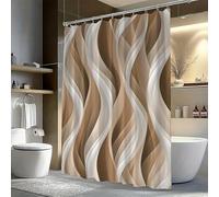 EIWAXU Abstract Wave Pattern Shower Curtain Smooth Curving Lines Modern Minimalist Shower Curtain for Bathroom with 12 Hooks 170x260cm/67x102in(WxH)