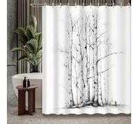 EIWAXU Black and White Tree Branch Shower Curtain - Bathroom Accessory with Hooks, Grommet Top All-Season Polyester Fabric 183x198cm/72x78in(Width X Heigh)