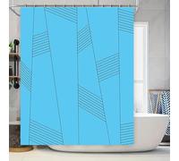 EIWAXU Blue Shower Curtain with Geometric Design Waterproof Bathroom Decor for Kids Bathrooms Simple Modern Pattern 180x198cm/WxH