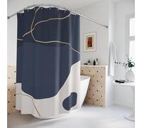EIWAXU Boho Abstract Shower Curtain - Modern Blue Gold, Contemporary Art, Minimalist Mint, Bathroom Decor 183x198cm/WxH