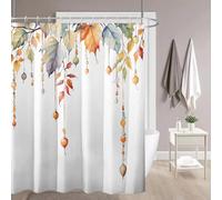 EIWAXU Colorful Maple Leaf Fruit Autumn Print Shower Curtain, Polyester Fabric, Window and Wall, Bathroom Shower Curtain 80x160cm/Width X Heigh