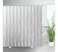 EIWAXU Creative Ombre Shower Curtains 120x240cm/Width x Heigh White Line Geometric Bath Curtain Blue Purple Modern Minimalist Fabric Print Bathroom