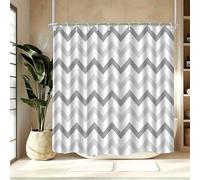 EIWAXU Dark Grey & Light Grey Herringbone Shower Curtain - Machine Washable Polyester Bath Curtain, Modern Geometric Design for Bath Partition 260x200cm(Width X Heigh)
