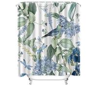 EIWAXU Elegant Blue Bird and Flower Shower Curtain Nature-Inspired Stall Shower Curtain Decor Shower Curtains for Bathroom 100x230cm/WxH