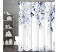 EIWAXU Eucalyptus Leaf Blue Shower Curtain, Bathroom Decorative Bath Curtains, Waterproof Wet Room Shower Curtains with Hooks 120x213cm/Width X Heigh