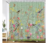 EIWAXU Flowers, Birds, Plants Bath Curtains Waterproof Shower Curtain 3D Printing Bathroom Decoration With Hook Bath Screen 200x220cm/Width X Heigh