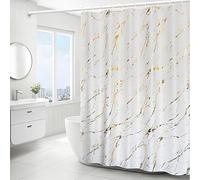 EIWAXU Golden And Silver Shower Curtain Made Polyester Fabric, Complete with Metal Rings And Matching Hooks 230x180cm(WXH)