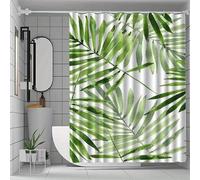 EIWAXU Green Leaf Pattern Shower Curtain - Waterproof, Polyester Fabric with Durable Hooks for Modern Bathroom Decor 120x180cm(Width X Heigh)