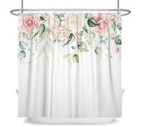EIWAXU Green Leaves Plant Flower Shower Curtain Waterproof Fabric Washable Bathroom Curtain Bath Curtains w/12pcs Hooks 170x260cm/67x102in(Width X Heigh)