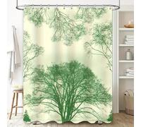 EIWAXU Green Tree Pattern Shower Curtain Waterproof Fabric Bathroom Decor for Bath Tub Shower Stall 160x183cm/63x72in(Width X Heigh)