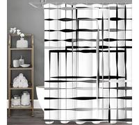 EIWAXU Modern Geometric Line Abstract Minimalist Shower Curtain, Bathroom Decorative Bath Curtains, Waterproof Bathroom Curtain 150x220cm/Width X Heigh