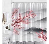 EIWAXU Pink Sakura Flowers Shower Curtains 260x210cm/Width x Heigh Modern Blossoms Trees Floral Rustic Garden Landscape Fabric Print Bathroom