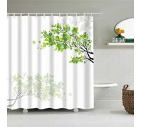 EIWAXU Plant Leaves Bathroom Shower Curtains Waterproof Hooks Hanging Curtain Screen Decor Flowers Tree Print Bath Curtain 150x150cm/Width X Heigh