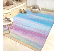 EIWAXU Rainbow Rug Colorful Stripe Kids Rugs Super Soft Bedroom Bedside Floor Mat Home Decor Living Room Sofa Carpets 140x200cm/55x79in