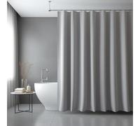 EIWAXU Solid Grey Shower Curtain Fabric Waterproof Bathroom Curtain Long Stall Size Waterproof Washable Fabric 270x230cm/106x91in(Width X Heigh)