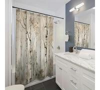 EIWAXU White Aspen Shower Curtain for a Luxurious Forest-Themed Bathroom Decor, Machine Washable,Fabric Shower Curtain 92x182cm/36x72in(WxH)