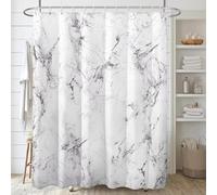 EIWAXU White Marble Print Shower Curtain with Hooks Minimalist Bathroom Curtain Machine Washable for Wet Room,Shower Stall 200x220cm/Width X Heigh